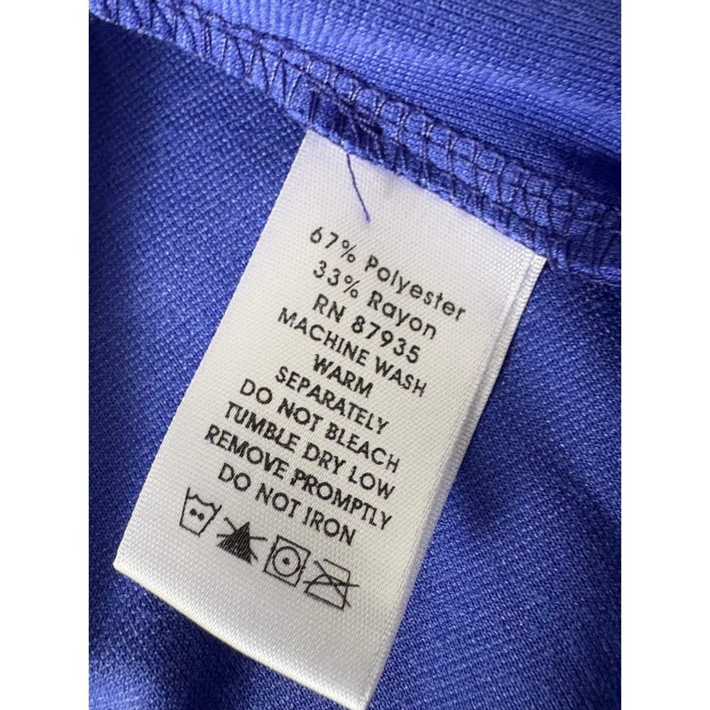 Susan Graver Everyday Liquid Knit Blue Short Sleeve Midi Dress Plus Size 3X - Picture 5 of 9